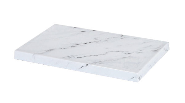 Rectangular Board - 265x162mm, Form, White Marble from Zicco. made out of Melamine and sold in boxes of 1. Hospitality quality at wholesale price with The Flying Fork!