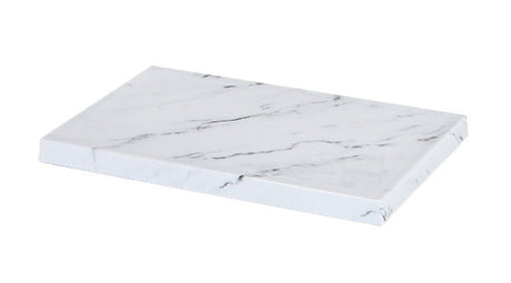 Rectangular Board - 265x162mm, Form, White Marble from Zicco. made out of Melamine and sold in boxes of 1. Hospitality quality at wholesale price with The Flying Fork!
