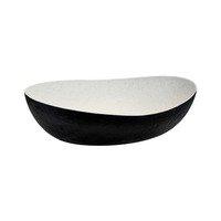 EMERGE BOWL - 450x345mm, STONE NATURAL / BLACK from Cheforward. made out of Melamine and sold in boxes of 3. Hospitality quality at wholesale price with The Flying Fork!