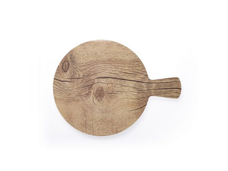Round Melamine Board With Handle - 230mm, 320mm, Wood Effect from Chef Inox. Sold in boxes of 1. Hospitality quality at wholesale price with The Flying Fork!