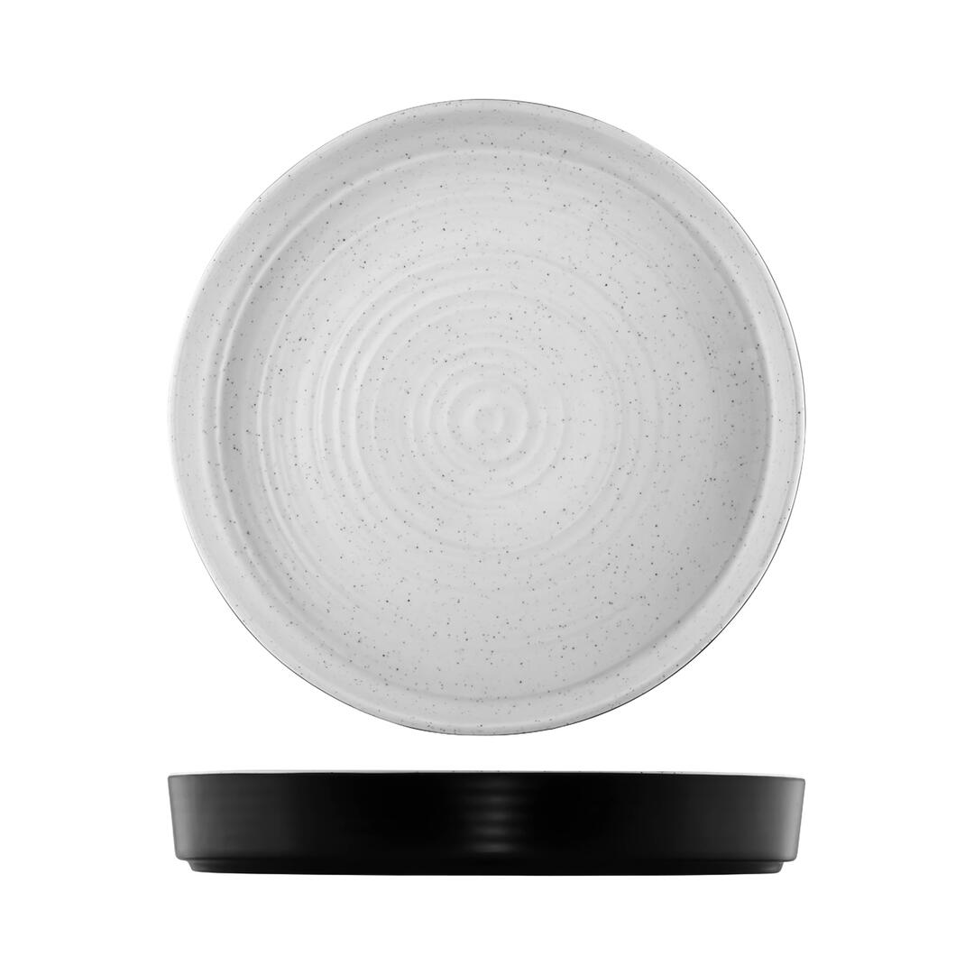 Round Platterstone - 406 x 102mm, Infuse, Stone Natural from Cheforward. Sold in boxes of 2. Hospitality quality at wholesale price with The Flying Fork!