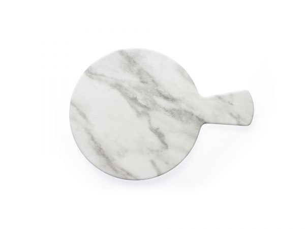 Round Melamine Board With Handle - 230mm, 320mm, Marble Effect from Chef Inox. Sold in boxes of 1. Hospitality quality at wholesale price with The Flying Fork!