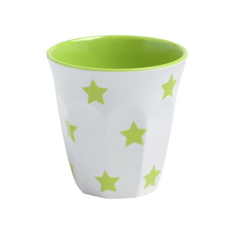 Tumbler - with Lime Green Stars, 90mm, 300ml, White from Jab. made out of Melamine and sold in boxes of 12. Hospitality quality at wholesale price with The Flying Fork!
