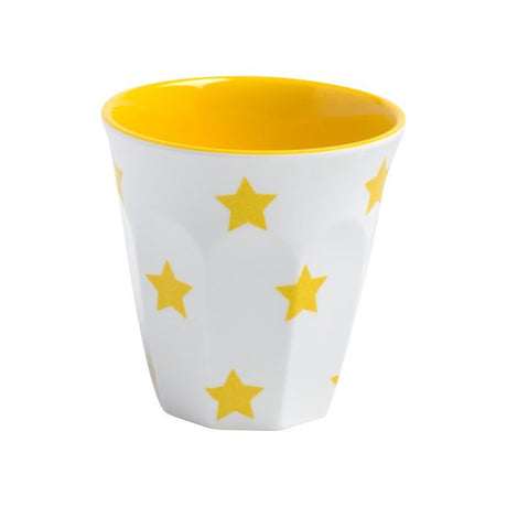 Espresso Cup - with Yellow Stars, 200ml, White from Jab. made out of Melamine and sold in boxes of 12. Hospitality quality at wholesale price with The Flying Fork!