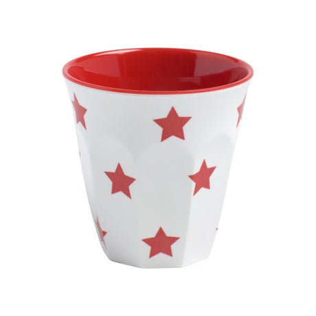Espresso Cup - with Red Stars, 200ml, White from Jab. made out of Melamine and sold in boxes of 12. Hospitality quality at wholesale price with The Flying Fork!