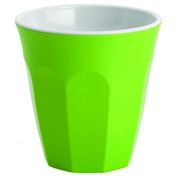 Espresso Cup (Sts0834) - 200ml, Gelato, Lime Green-White from Jab. made out of Melamine and sold in boxes of 12. Hospitality quality at wholesale price with The Flying Fork!