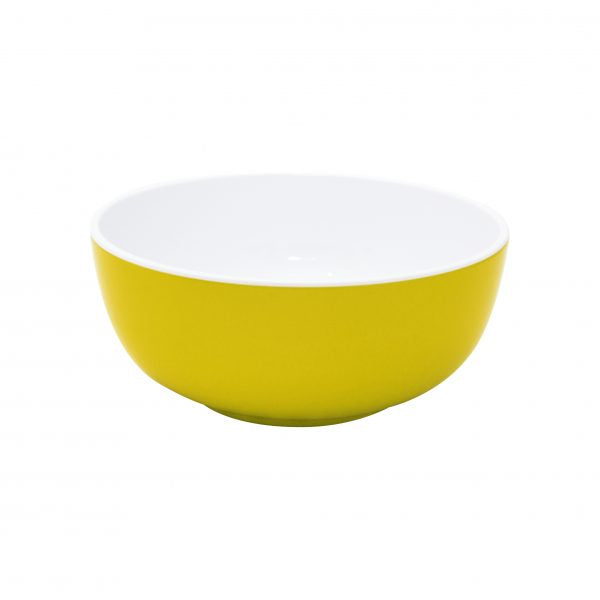 Round Bowl - 150x60mm, Gelato, Yellow-White from Jab. Unbreakable, made out of Melamine and sold in boxes of 6. Hospitality quality at wholesale price with The Flying Fork!