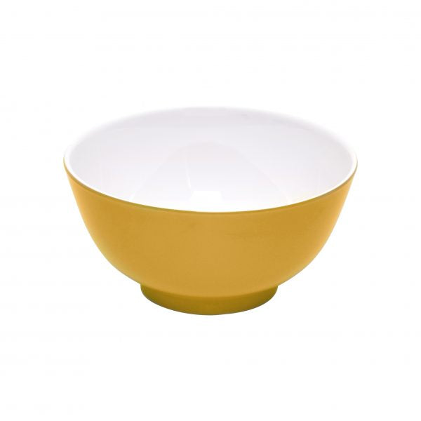 Round Cereal Bowl - 150mm, Gelato, Yellow with White from Jab. made out of Melamine and sold in boxes of 6. Hospitality quality at wholesale price with The Flying Fork!