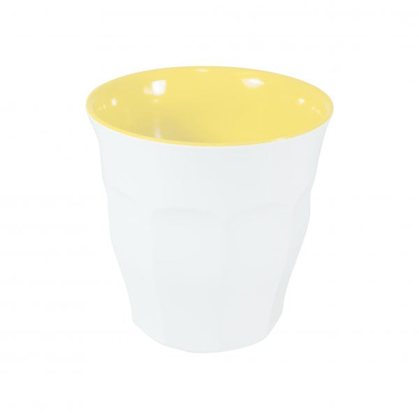 Tumbler - 90mm, 300ml, Sorbet, Lemon-White Body from Jab. made out of Melamine and sold in boxes of 6. Hospitality quality at wholesale price with The Flying Fork!