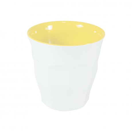Tumbler - 90mm, 300ml, Sorbet, Lemon-White Body from Jab. made out of Melamine and sold in boxes of 6. Hospitality quality at wholesale price with The Flying Fork!
