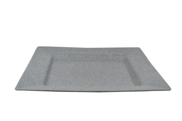 Square Plate W-Rim (20185) - 400mm, Concrete Matt from Jab. Unbreakable, made out of Melamine and sold in boxes of 5. Hospitality quality at wholesale price with The Flying Fork!