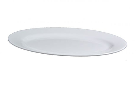 Oval Platter Rimmed (20123) - 300mm, White from Superware. made out of Melamine and sold in boxes of 12. Hospitality quality at wholesale price with The Flying Fork!