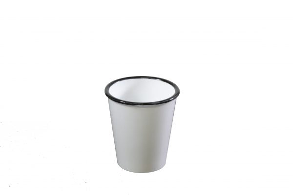 Tumbler - 80x90mm, Vintage White with Black Rim from Jab. made out of Melamine and sold in boxes of 6. Hospitality quality at wholesale price with The Flying Fork!