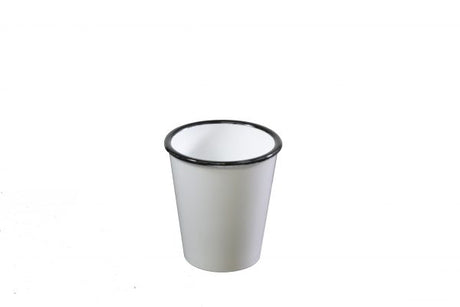 Tumbler - 80x90mm, Vintage White with Black Rim from Jab. made out of Melamine and sold in boxes of 6. Hospitality quality at wholesale price with The Flying Fork!