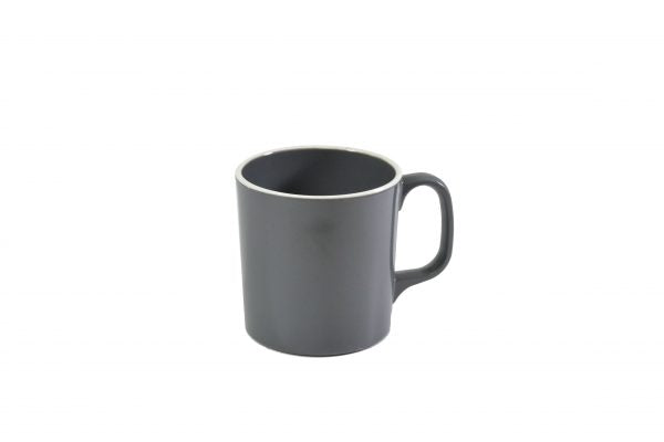 Mug - 80x85mm, Vintage Grey with White Rim from Jab. made out of Melamine and sold in boxes of 6. Hospitality quality at wholesale price with The Flying Fork!