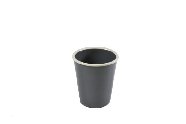 Tumbler - 80x90mm, Vintage Grey with White Rim from Jab. made out of Melamine and sold in boxes of 6. Hospitality quality at wholesale price with The Flying Fork!