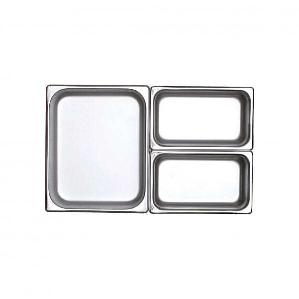 Anti Jam Steam Pan - size 1-2, 150mm from Chef Inox. Anti-Jam, made out of Stainless Steel and sold in boxes of 12. Hospitality quality at wholesale price with The Flying Fork!