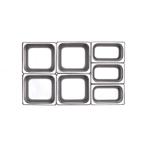 Anti Jam Steam Pan - size 1-4, 65mm from Chef Inox. Anti-Jam, made out of Stainless Steel and sold in boxes of 24. Hospitality quality at wholesale price with The Flying Fork!