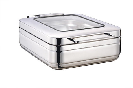 Rectangular Induction Chafer With Glass Lid, 18-8, 1-2 Size from Chef Inox. made out of Stainless Steel and sold in boxes of 1. Hospitality quality at wholesale price with The Flying Fork!
