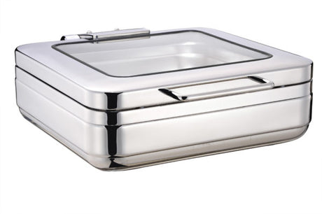 Rectangular Induction Chafer With Glass Lid, 18-8, 2-3 Size from Chef Inox. made out of Stainless Steel and sold in boxes of 1. Hospitality quality at wholesale price with The Flying Fork!