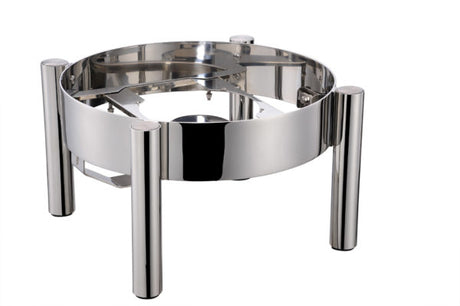 Round Large Induction Chafer Stand from Chef Inox. made out of Stainless Steel and sold in boxes of 1. Hospitality quality at wholesale price with The Flying Fork!