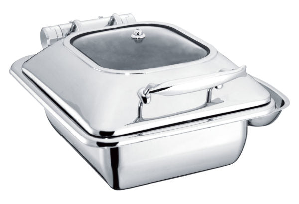 Rectangular Deluxe Chafer With Glass Lid, Stainless Steel, 1-2 Size from Chef Inox. made out of Stainless Steel and sold in boxes of 1. Hospitality quality at wholesale price with The Flying Fork!