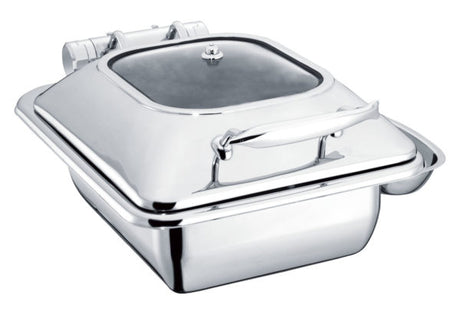 Rectangular Deluxe Chafer With Glass Lid, Stainless Steel, 1-2 Size from Chef Inox. made out of Stainless Steel and sold in boxes of 1. Hospitality quality at wholesale price with The Flying Fork!
