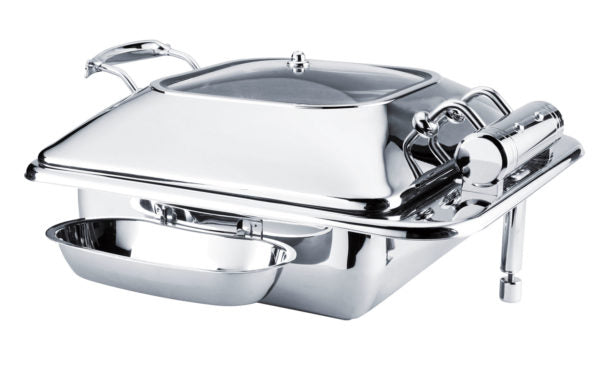 Rectangular Deluxe Chafer With Glass Lid, Stainless Steel, 2-3 Size from Chef Inox. made out of Stainless Steel and sold in boxes of 1. Hospitality quality at wholesale price with The Flying Fork!