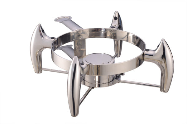 Round Large Deluxe Chafer Stand from Chef Inox. made out of Stainless Steel and sold in boxes of 1. Hospitality quality at wholesale price with The Flying Fork!