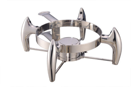 Round Small Deluxe Chafer Stand from Chef Inox. made out of Stainless Steel and sold in boxes of 1. Hospitality quality at wholesale price with The Flying Fork!
