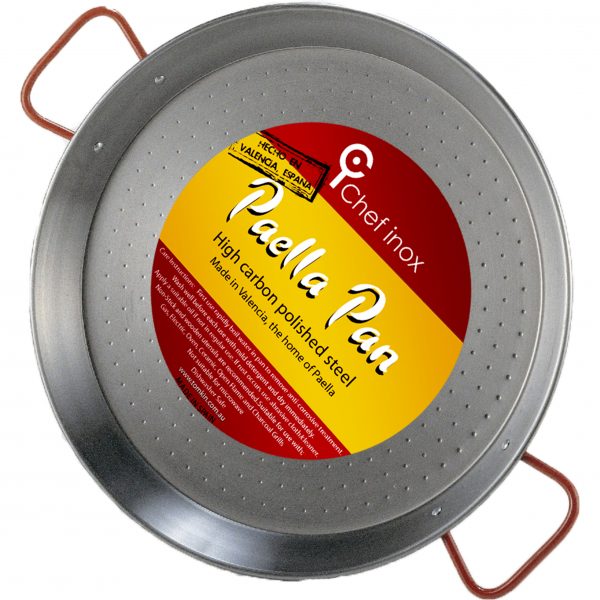 Paella Pan - 200mm, High Carbon Polished Steel from Chef Inox. made out of High Polished Steel and sold in boxes of 1. Hospitality quality at wholesale price with The Flying Fork!