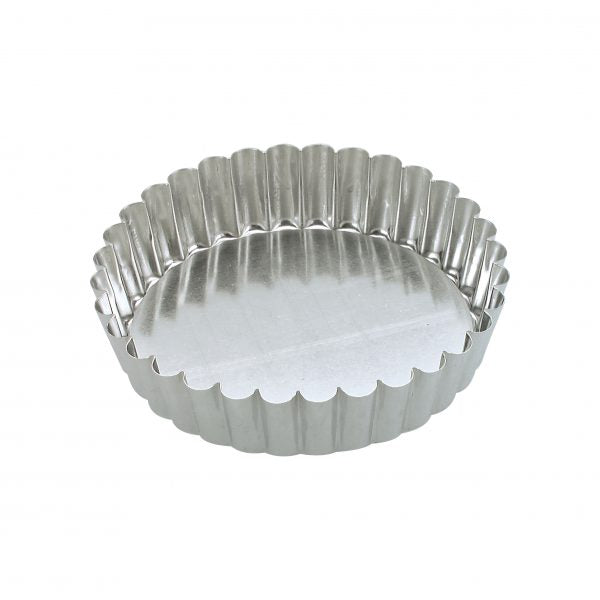 Round Fluted Cake Pan (Loose Base) - 180x40mm from Guery. Loose Base, made out of Tin Plated and sold in boxes of 1. Hospitality quality at wholesale price with The Flying Fork!