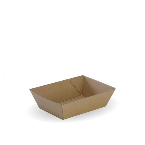 Bioboard Tray #1 - 131x91x50mm - box of 500 from BioPak. Compostable, made out of FSC�� certified paper and sold in boxes of 1. Hospitality quality at wholesale price with The Flying Fork!