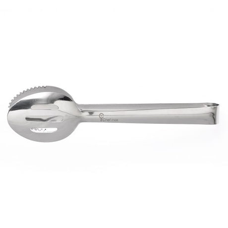 Round Spoon Tongs - 240mm, One Side Slotted from Chef Inox. Sold in boxes of 1. Hospitality quality at wholesale price with The Flying Fork!