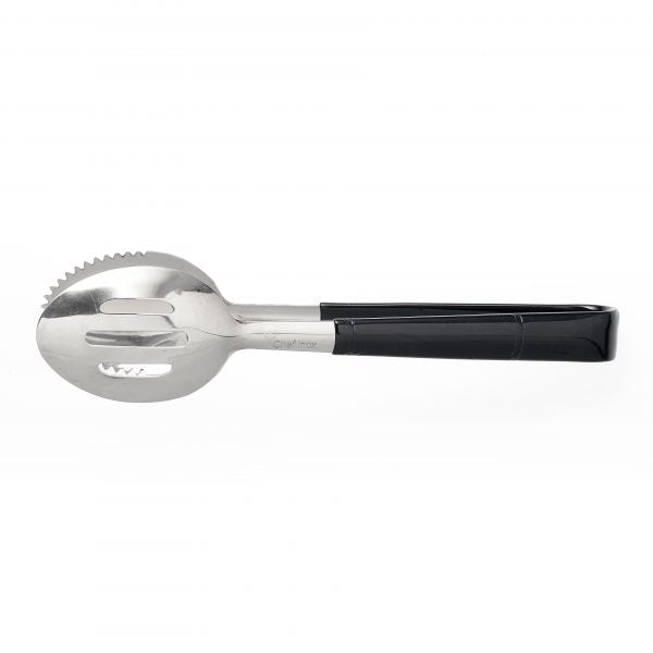 Round Spoon Tongs - One Side Slotted-Vinyl Handle from Chef Inox. Sold in boxes of 1. Hospitality quality at wholesale price with The Flying Fork!