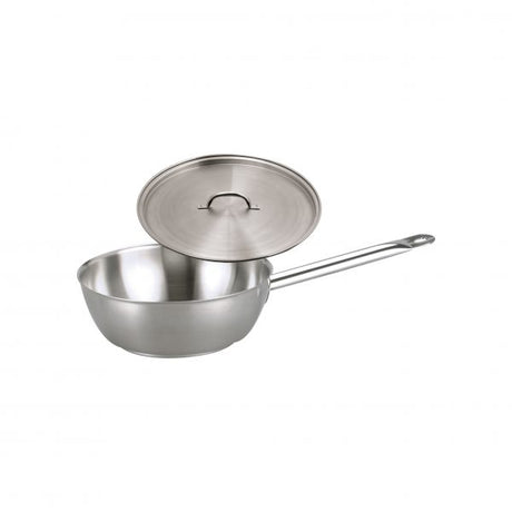Elite Saute Pan With lid - 280x95mm from Chef Inox. Lid included, made out of Stainless Steel 18/10 and sold in boxes of 1. Hospitality quality at wholesale price with The Flying Fork!