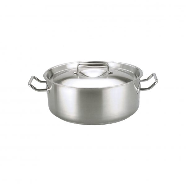 Elite Casserole Dish With Lid - 12.0Lt, 20x150mm from Chef Inox. Lid included, made out of Stainless Steel 18/10 and sold in boxes of 1. Hospitality quality at wholesale price with The Flying Fork!