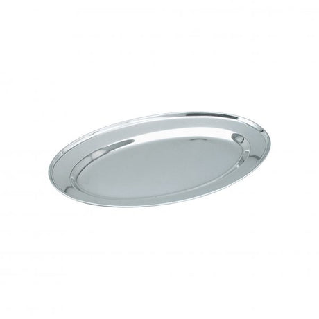 Oval Rolled Edge Platter - 250mm from Chef Inox. made out of Stainless Steel and sold in boxes of 12. Hospitality quality at wholesale price with The Flying Fork!