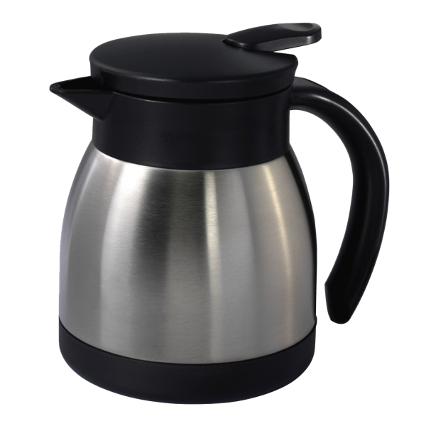 Vacuum Jug Flat Lid Satin Finish Push Button - 400ml from Chef Inox. made out of Stainless Steel and sold in boxes of 1. Hospitality quality at wholesale price with The Flying Fork!