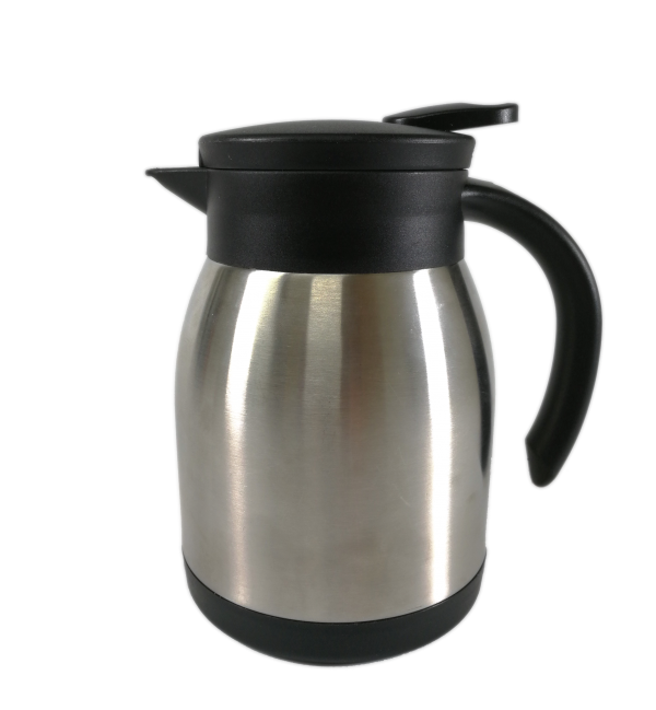 Vacuum Jug Flat Lid Satin Finish Push Button - 600ml from Chef Inox. made out of Stainless Steel and sold in boxes of 1. Hospitality quality at wholesale price with The Flying Fork!