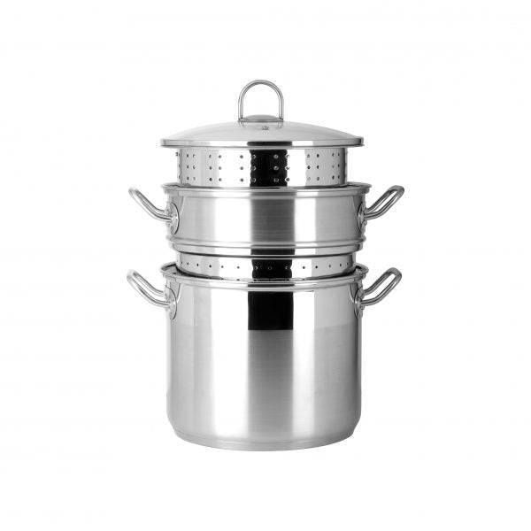 Professional 4Pce Multi Cooker With Lid (S-S Handle) - 9.0Lt from Chef Inox. made out of Stainless Steel 18/10 and sold in boxes of 1. Hospitality quality at wholesale price with The Flying Fork!