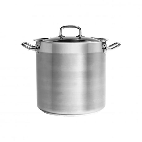 Professional Stockpot With Lid - 9.0Lt, 240x200mm from Chef Inox. made out of Stainless Steel 18/10 and sold in boxes of 1. Hospitality quality at wholesale price with The Flying Fork!