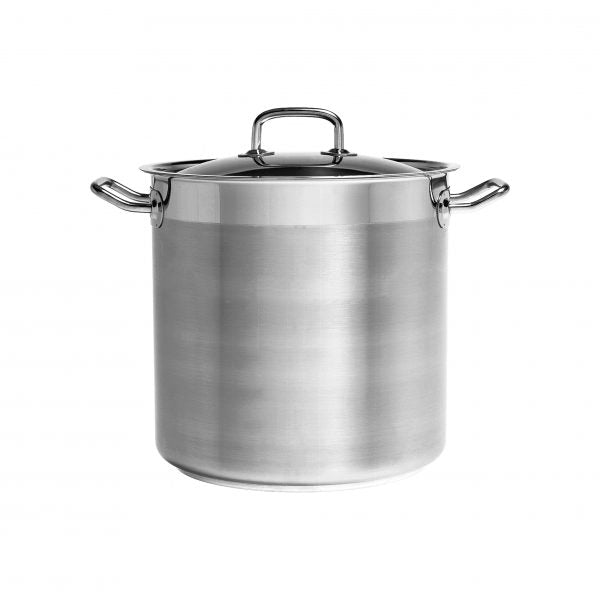 Professional Stockpot With Lid - 10.75Lt, 240x240mm from Chef Inox. made out of Stainless Steel 18/10 and sold in boxes of 1. Hospitality quality at wholesale price with The Flying Fork!
