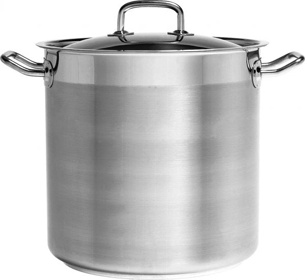 Professional Stockpot With Lid - 14.75Lt, 280x240mm from Chef Inox. made out of Stainless Steel 18/10 and sold in boxes of 1. Hospitality quality at wholesale price with The Flying Fork!