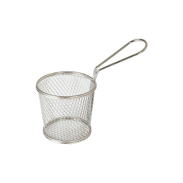 Brooklyn Round Service Basket - Stainless Steel, 80x90mm from Moda. made out of Stainless Steel and sold in boxes of 1. Hospitality quality at wholesale price with The Flying Fork!