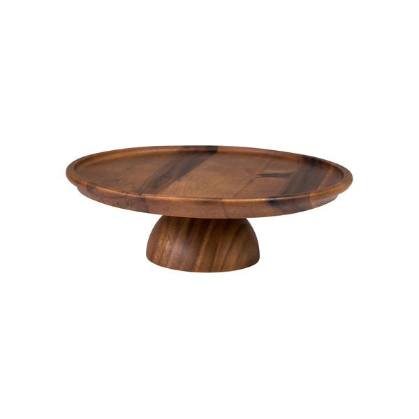 Acacia Cake Stand,Dia305X100Mm from Moda. made out of Wood and sold in boxes of 1. Hospitality quality at wholesale price with The Flying Fork!