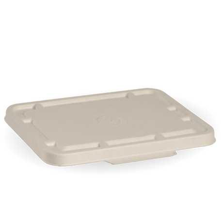 2 and 3 compartment sugarcane lid - natural, box of 500 from BioPak. Compostable, made out of Sugarcane and sold in boxes of 1. Hospitality quality at wholesale price with The Flying Fork!