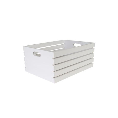 Wood Crate-White,410X300X180Mm from Moda. made out of Wood and sold in boxes of 6. Hospitality quality at wholesale price with The Flying Fork!