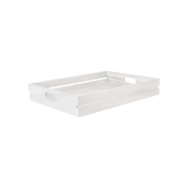 Acacia Serving Tray - White, 450X320X70Mm from Moda. made out of Wood and sold in boxes of 6. Hospitality quality at wholesale price with The Flying Fork!