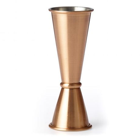 Japanese Jigger Rolled Edges - 30-60ml, Copper Plated from Chef Inox. Sold in boxes of 1. Hospitality quality at wholesale price with The Flying Fork!
